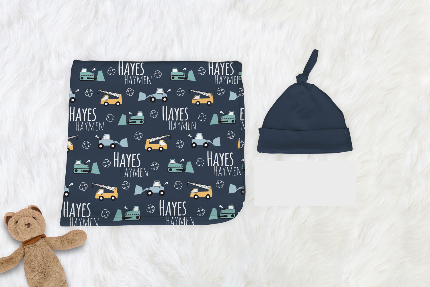 Little Man Construction Swaddle Set (B326)
