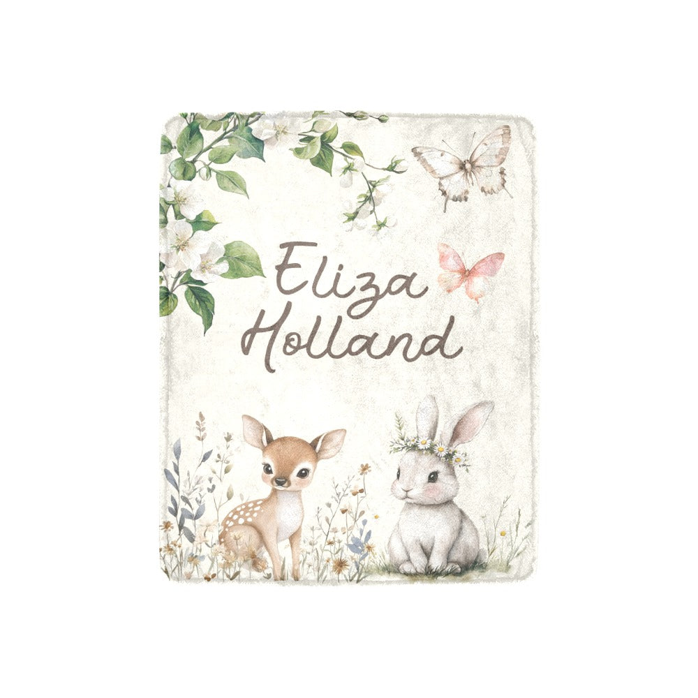 Cottagecore Garden Animals Blanket (B163)