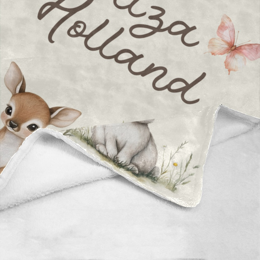 Cottagecore Garden Animals Blanket (B163)