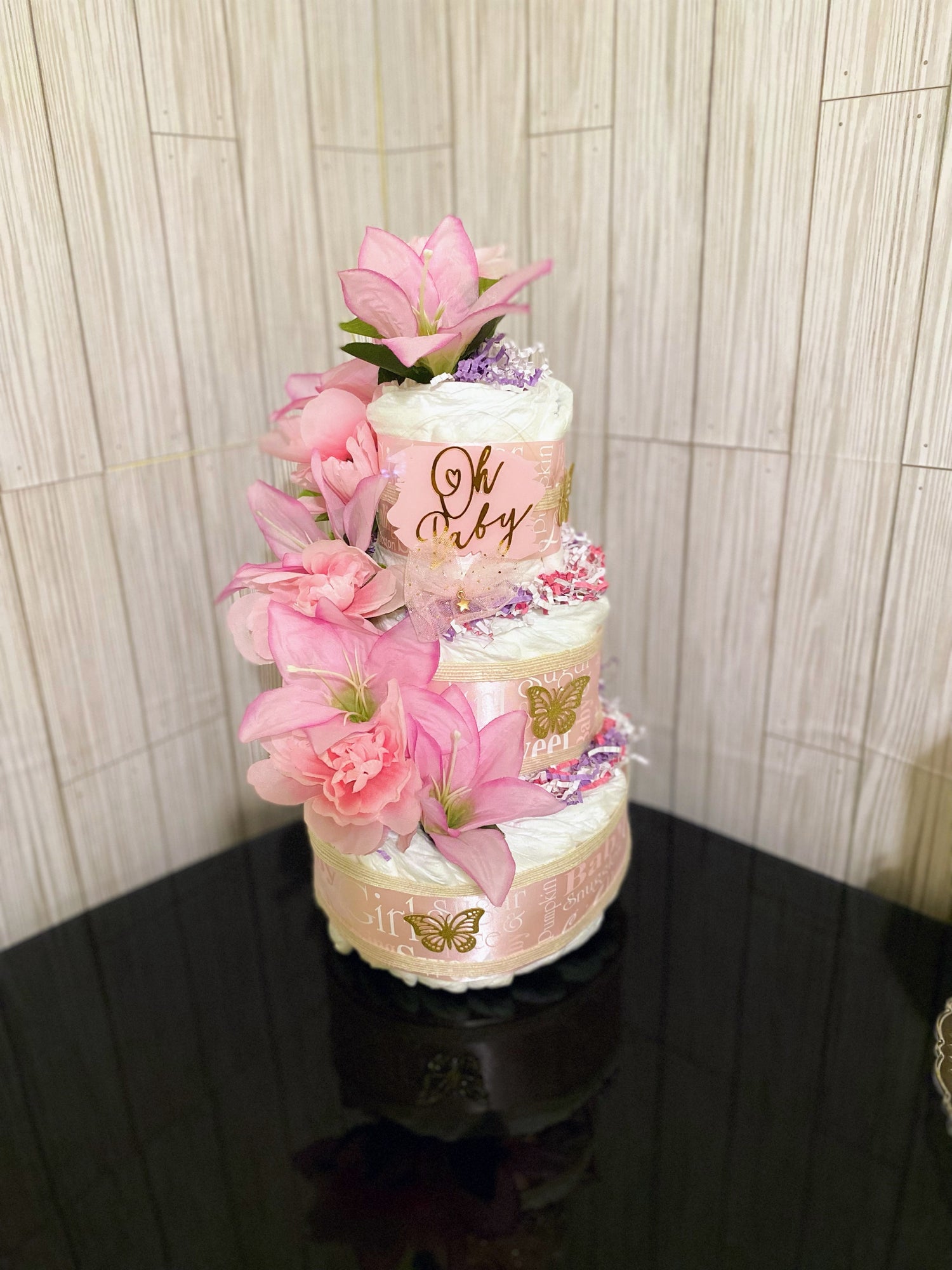 Floral Diaper Cake