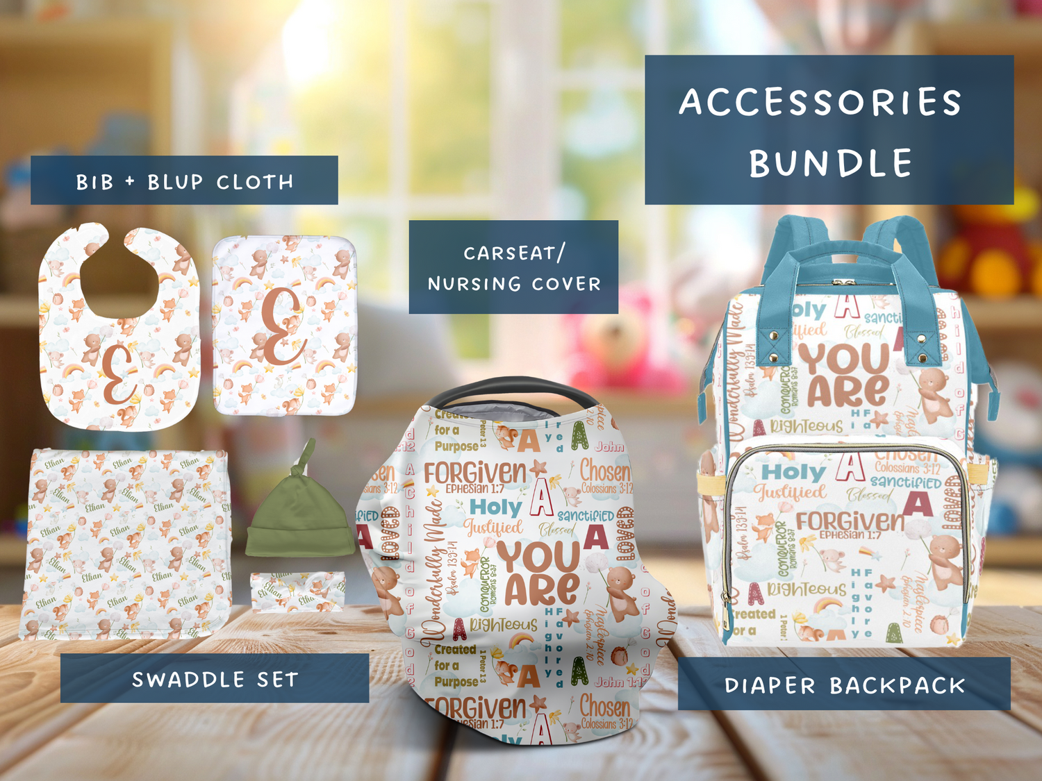 Dreamy Woodland Scripture Affirmations Accessories Set (Bun052)