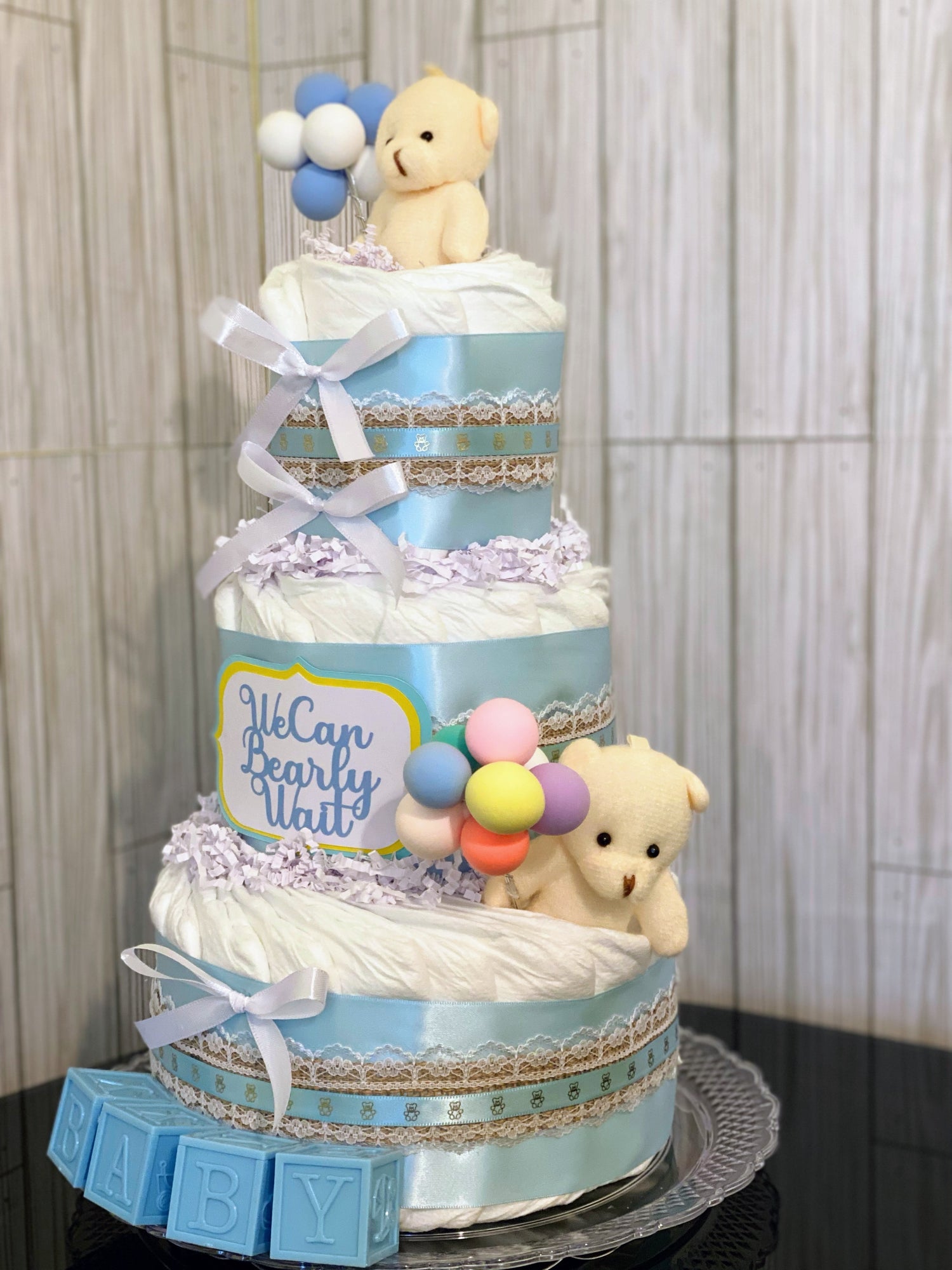 Teddy Bear Diaper Cake