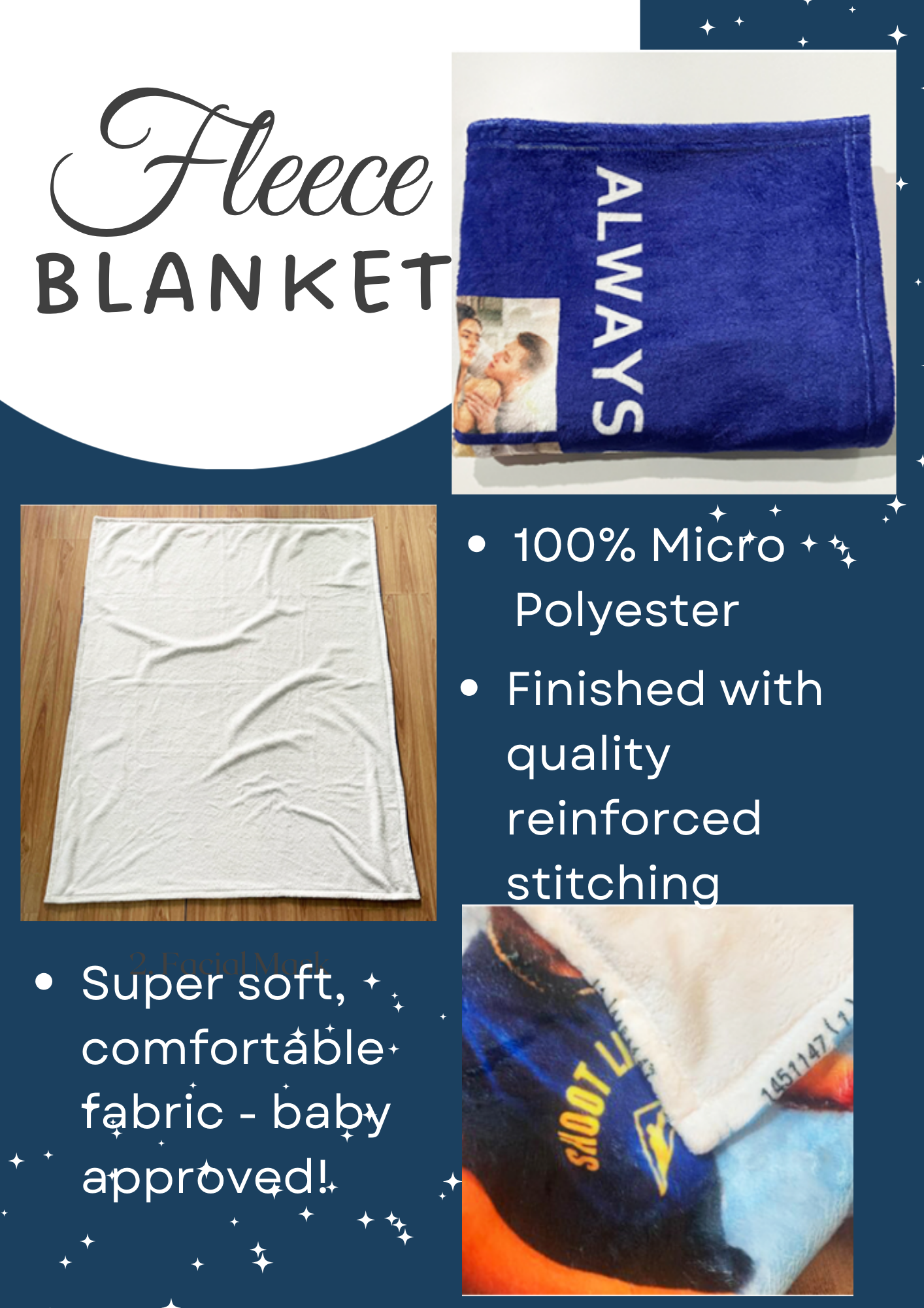 "Diamond Studded" Unicorn Blanket (B017)