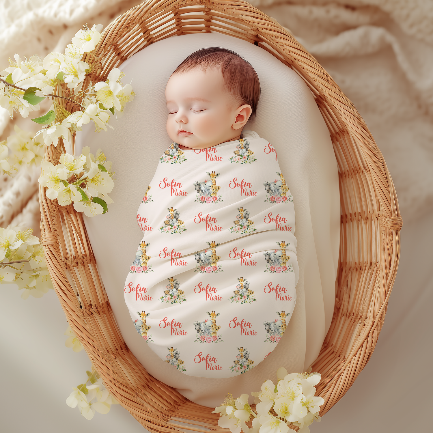 Floral Safari Swaddle Set (B109)