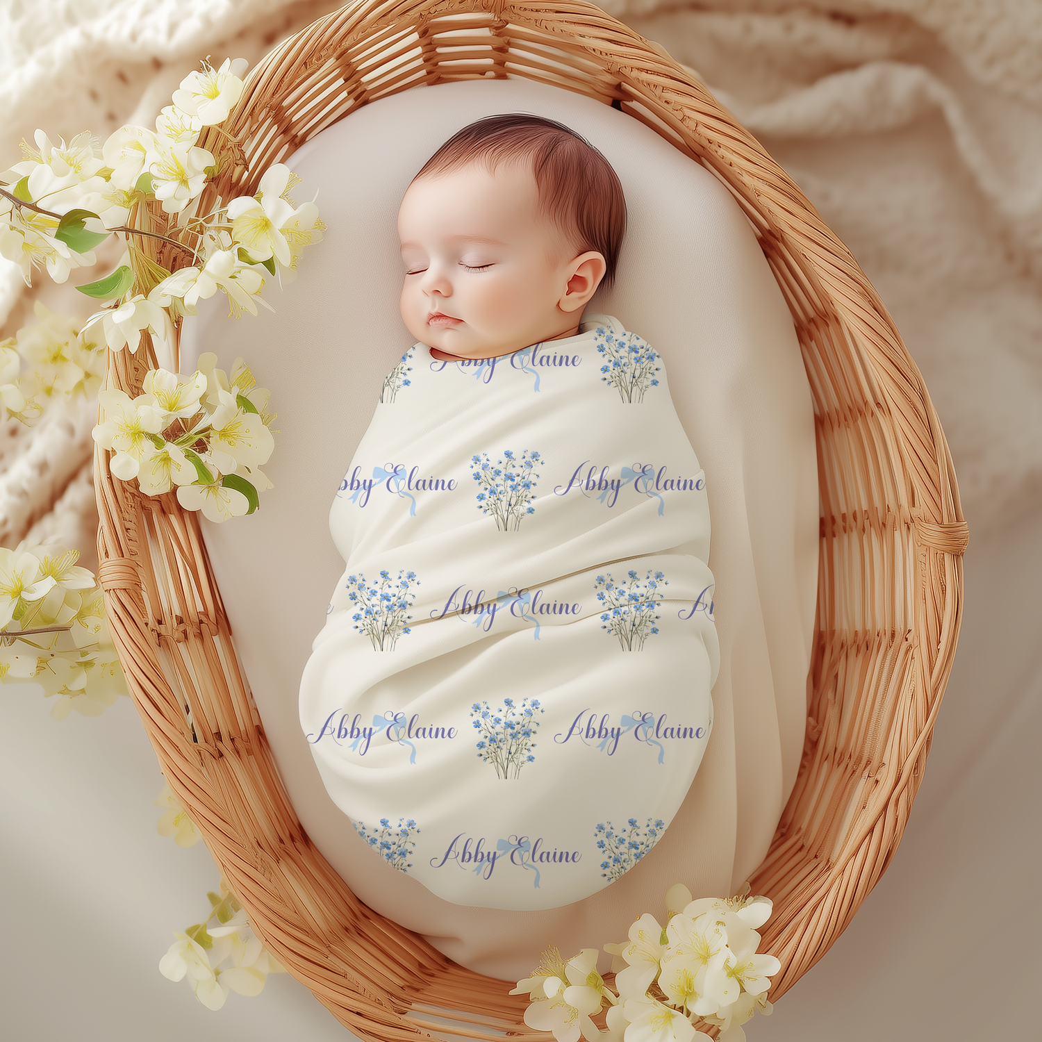 Abby Elaine's Blossoming Bows Swaddle Set (B128)