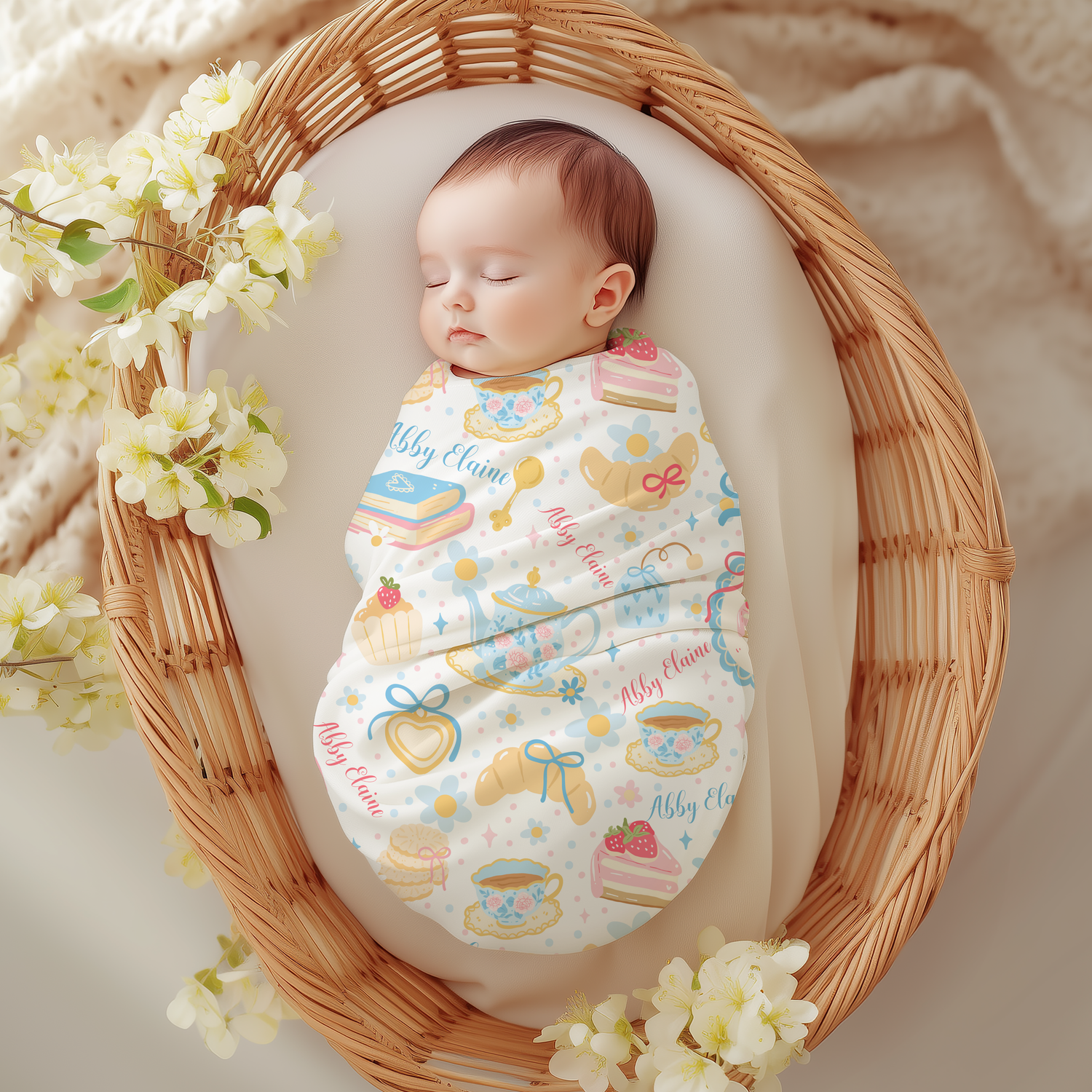 Abby Elaine's Tea Party Swaddle Set (B120)