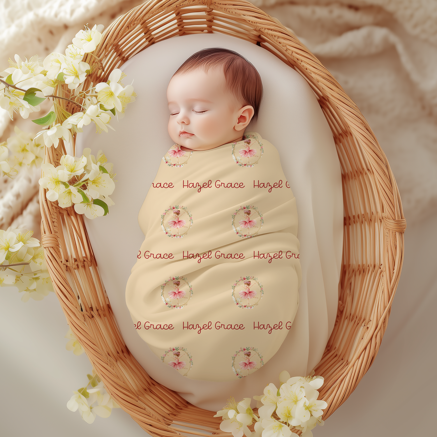 Twirling Ballerina Swaddle Set (B079) (Peach)