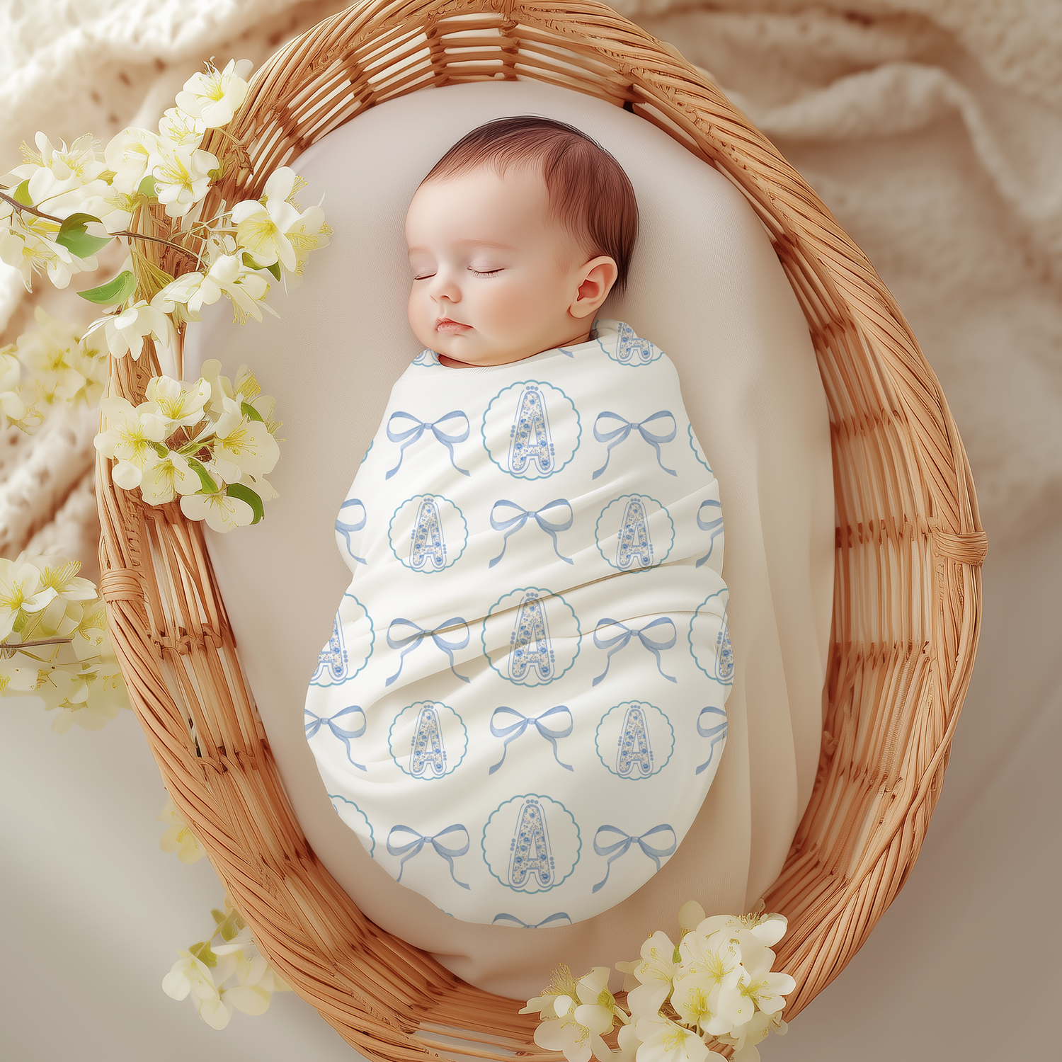 Coquette Monogram Swaddle Set (B191)