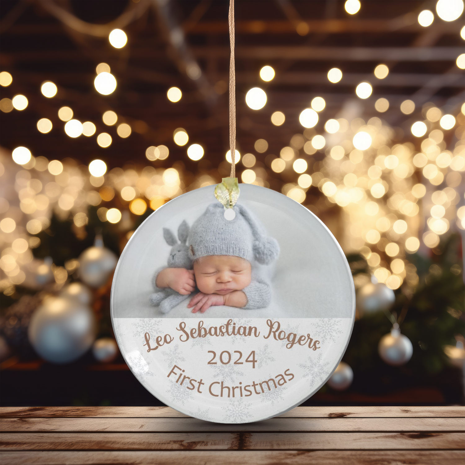 Custom Clear Glass Ornament (Round)(A015)