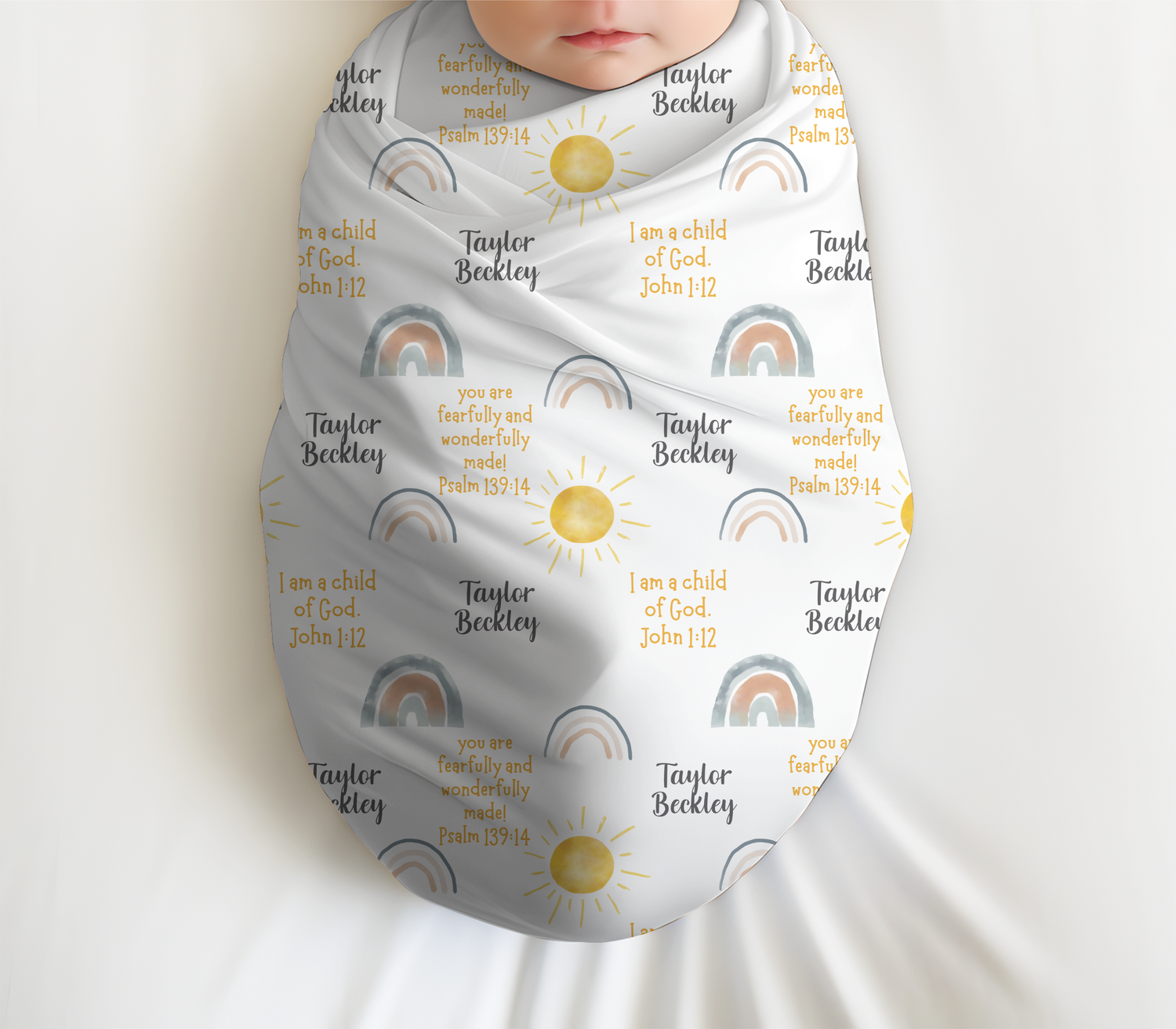 Sunshine & Scripture Affirmations Swaddle Set (B098)