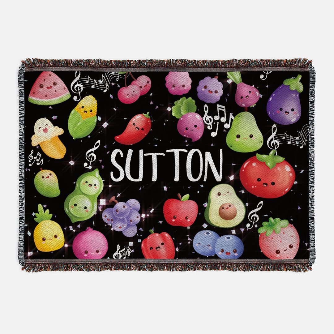 Kawaii Fruits 'n Veggies Party Blanket (B194)