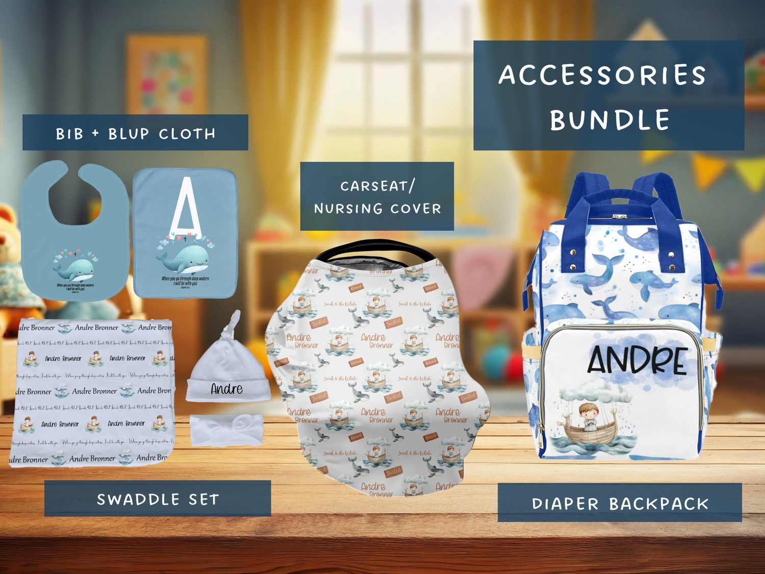 Jonah & the Whale Accessories Set (Bun028)