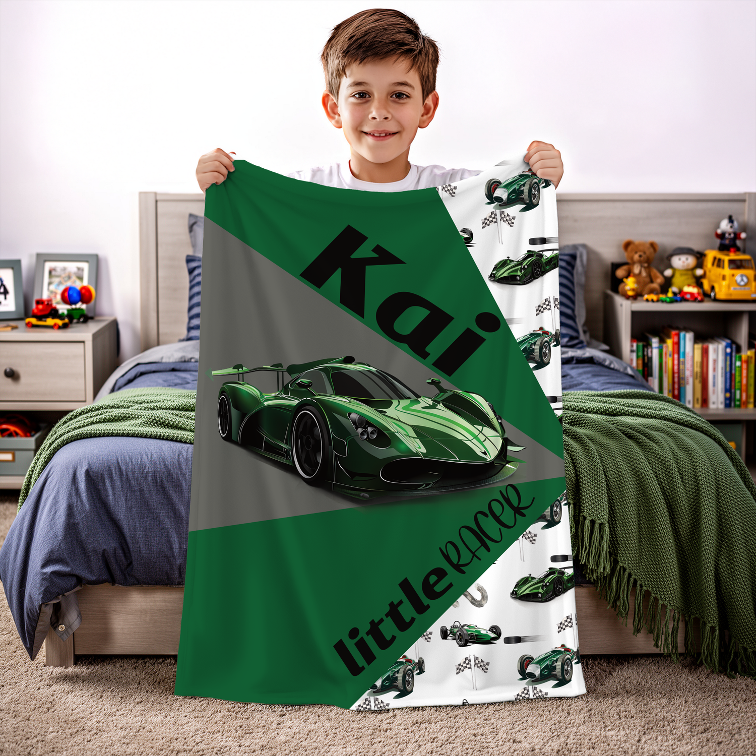 Little Racer Blanket (Green) (B063)