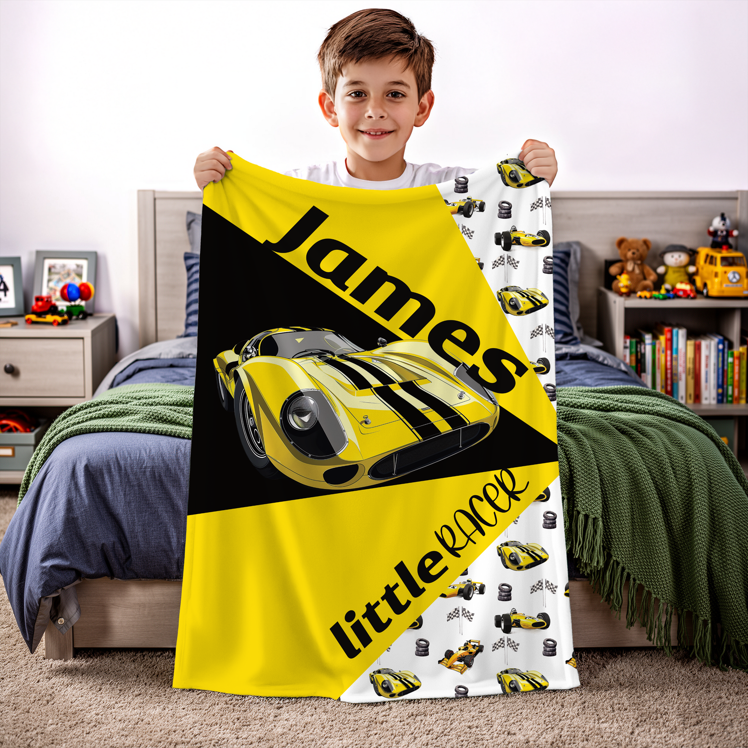 Little Racers Blanket (Yellow) (B061)