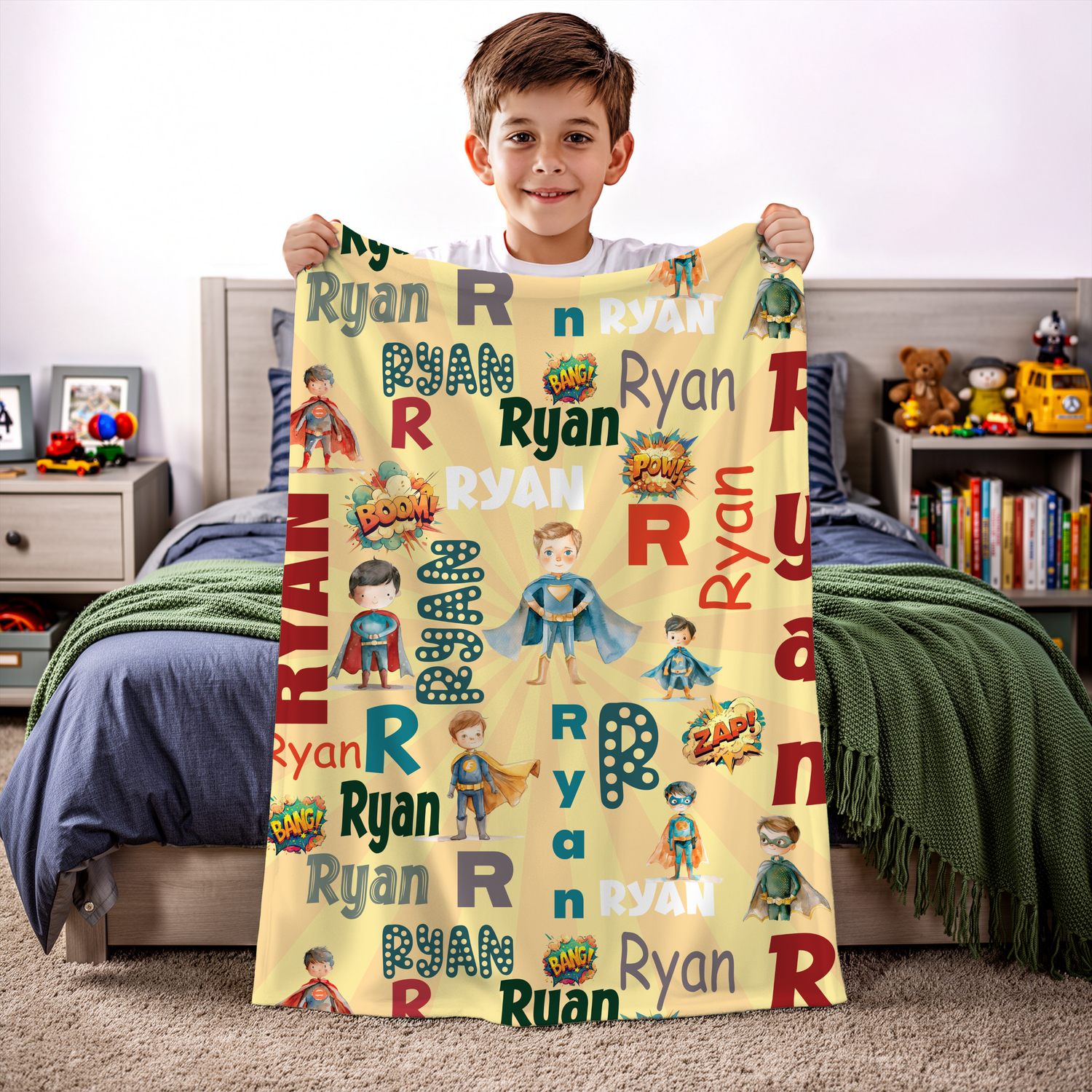 Superhero Name Blanket (B198)