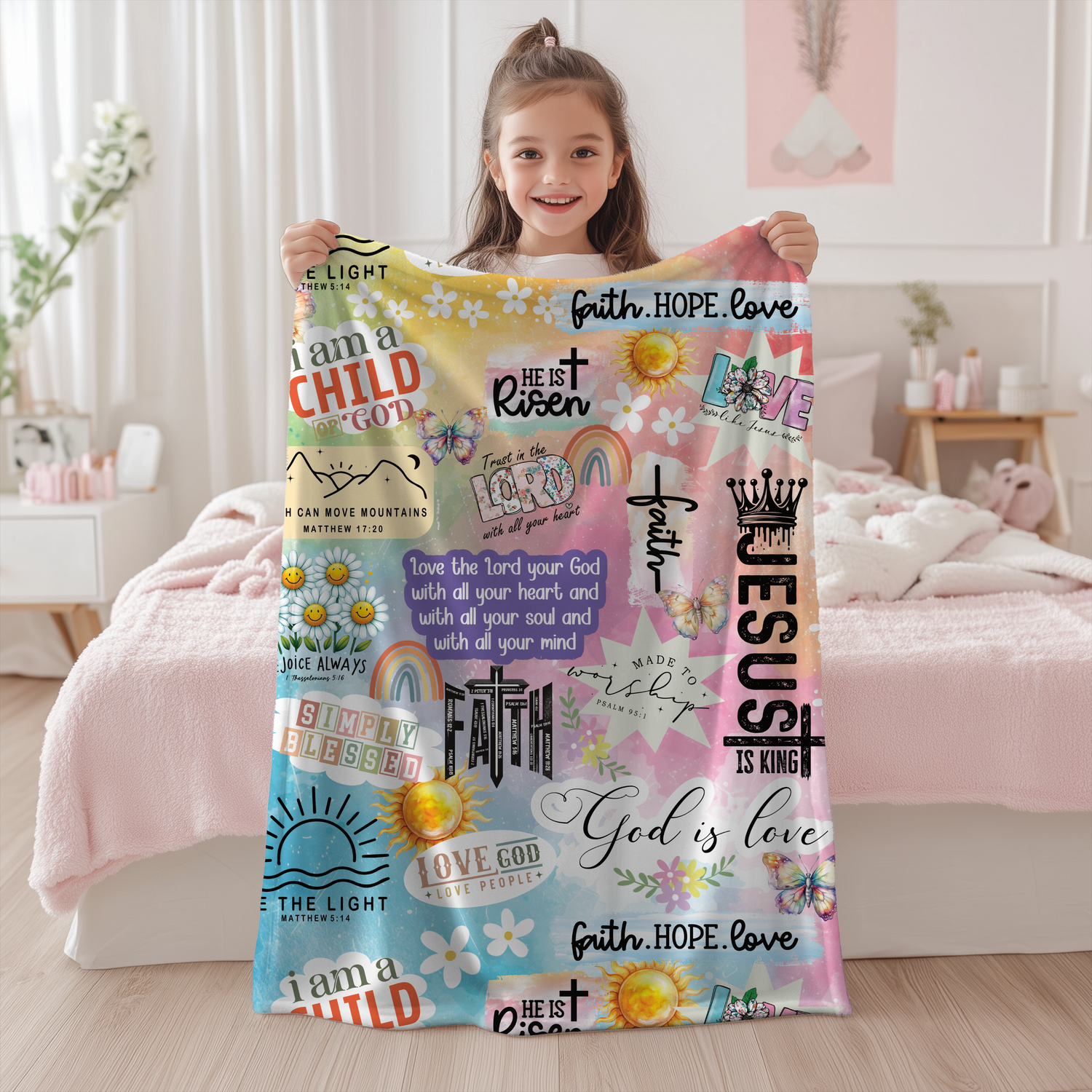 Retro Graffiti Christian Blanket (B088)