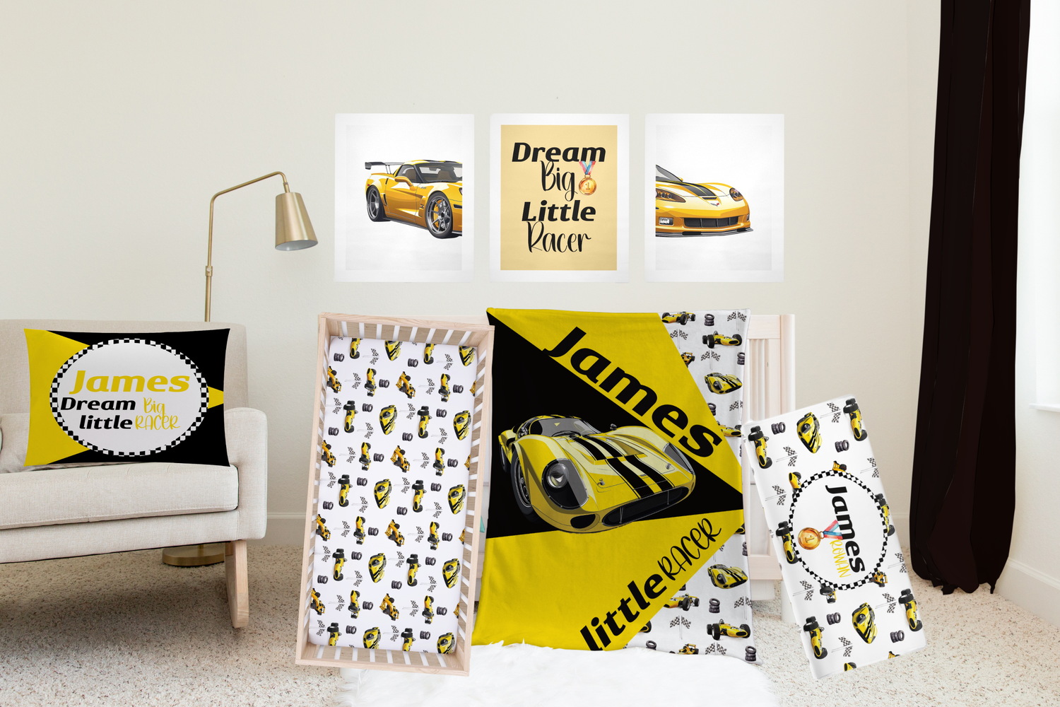 Little Racers Bedding Set (Yellow) (N012)