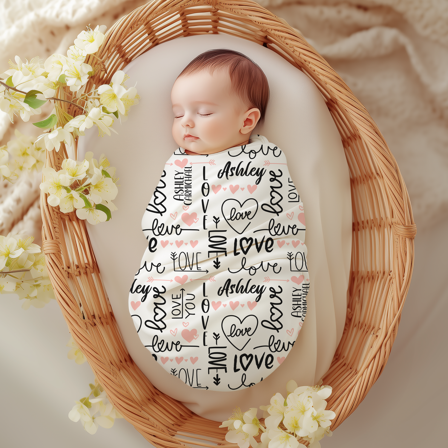 Love all Over Swaddle Set (B261)