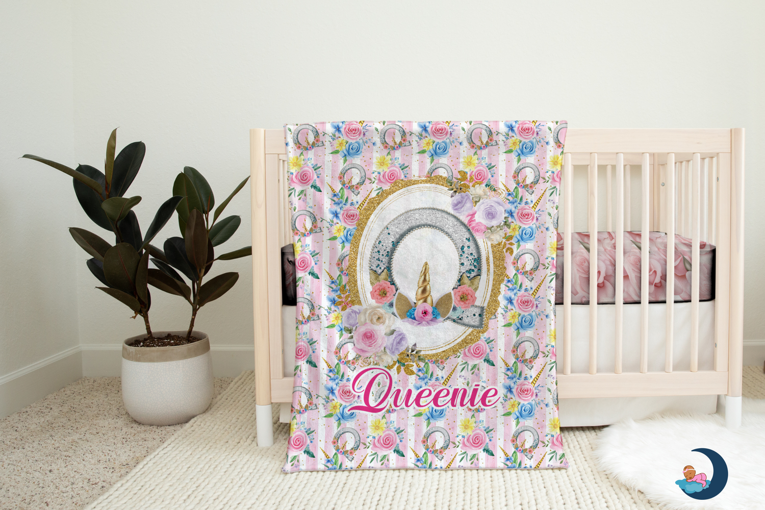 Unicorn Monogram Blanket (B248)