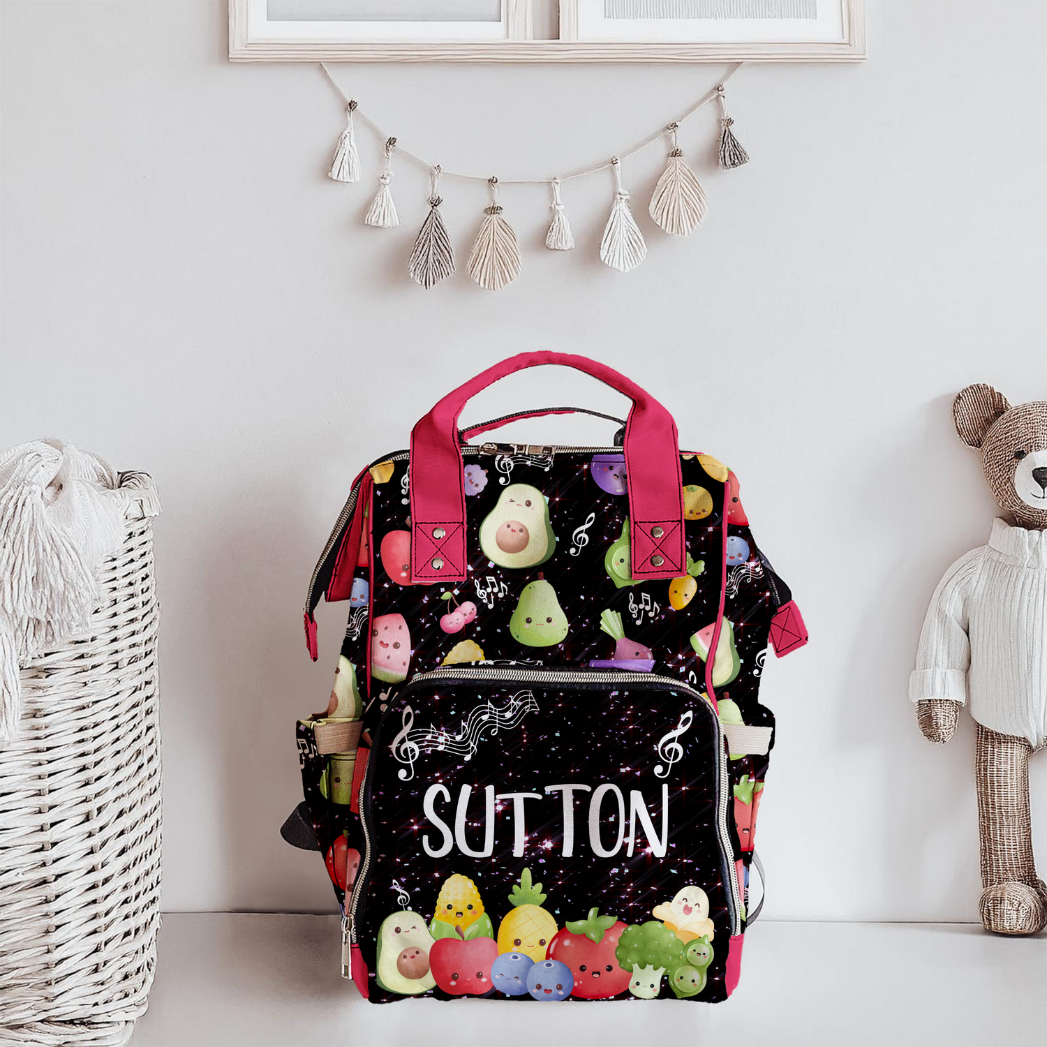 Kawaii Fruits 'n Veggies Party Diaper Bag (A175)