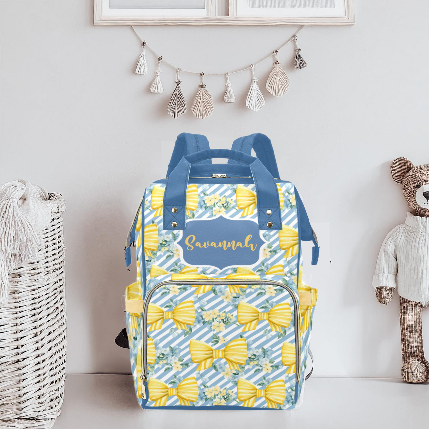 Stripes and Coquette Diaper Bag (A121)