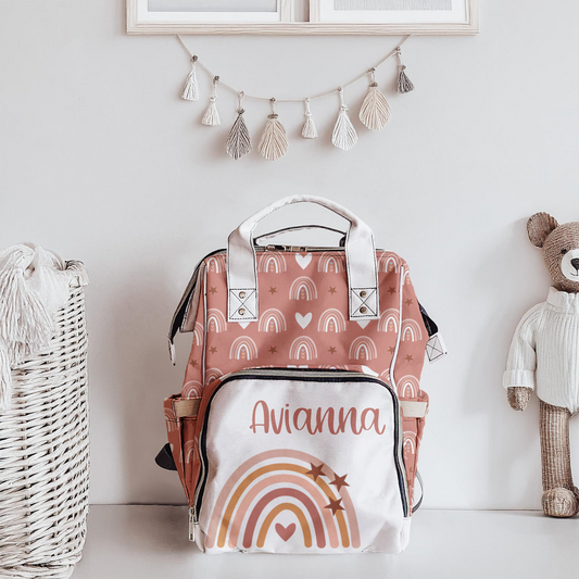 Hearts and Rainbows Diaper Bag (A007)
