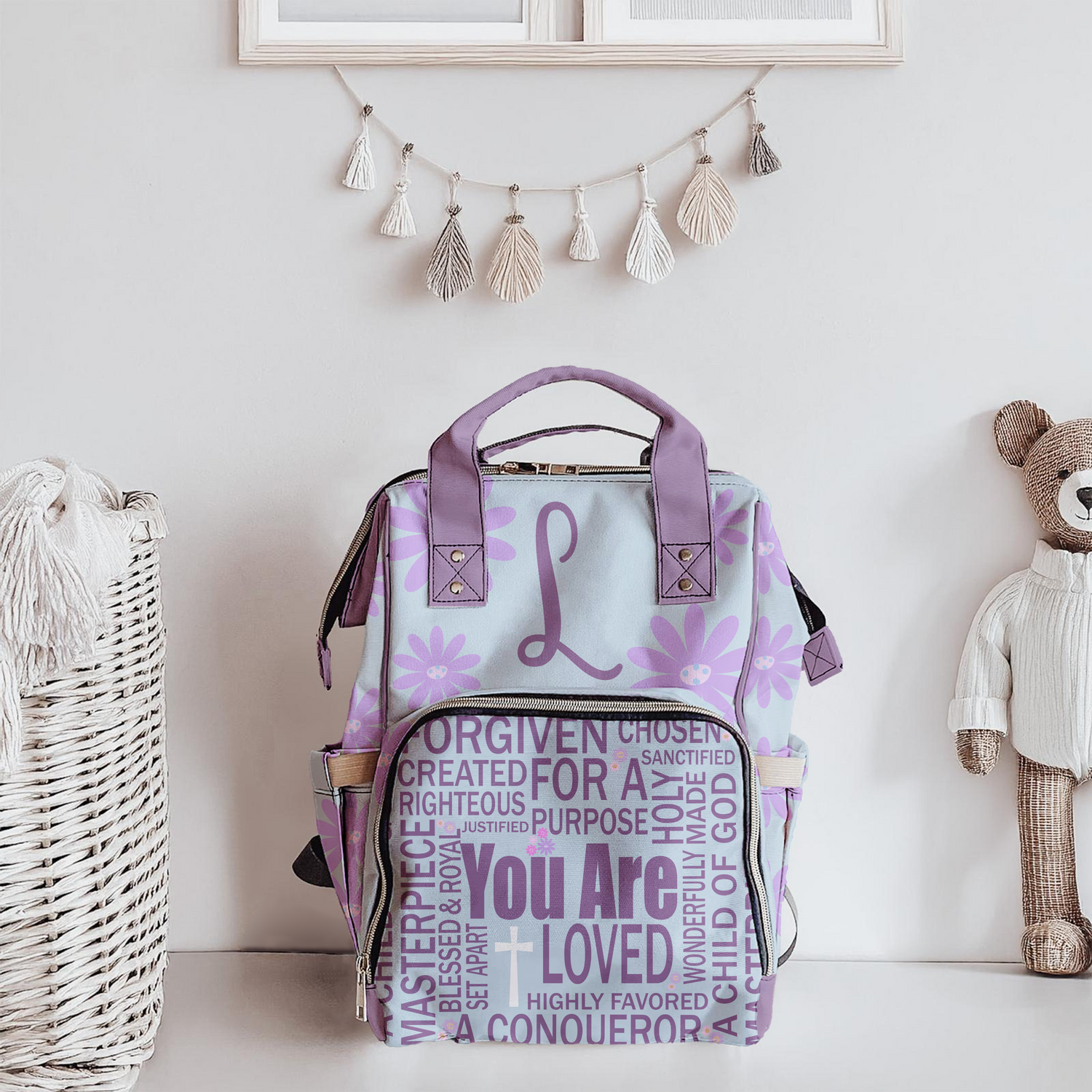 Christian Affirmations Diaper Bag (A068) (Blue)