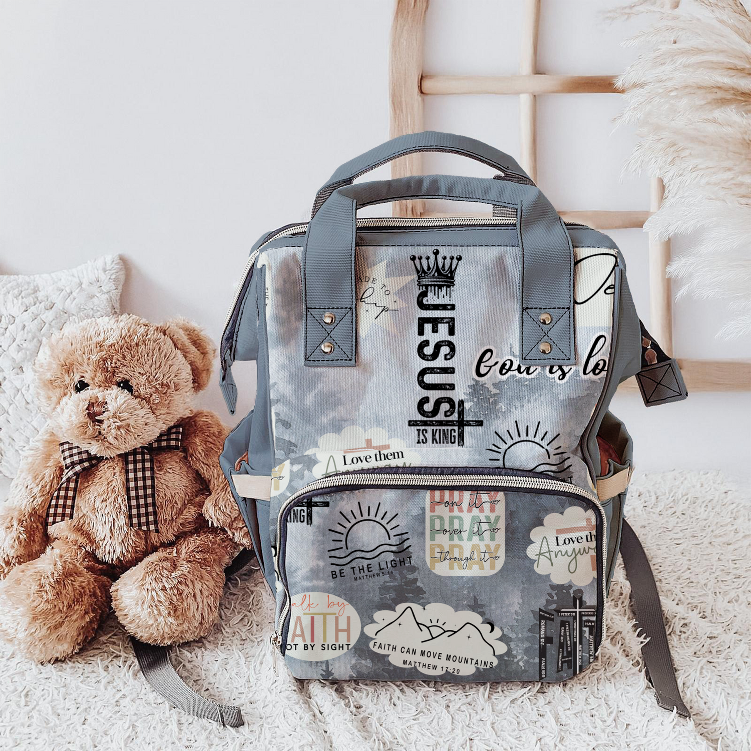 Retro Mountain Christian Diaper Bag (A064)