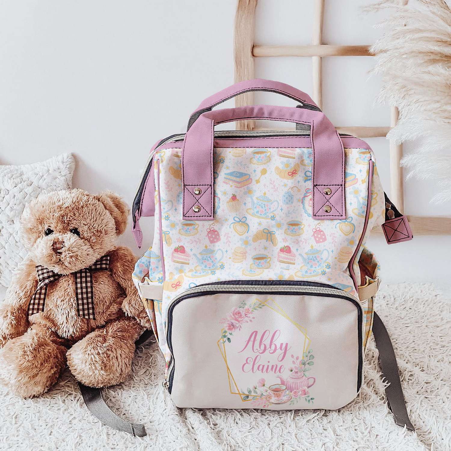 Abby Elaine Tea Party Diaper Bag (A118)