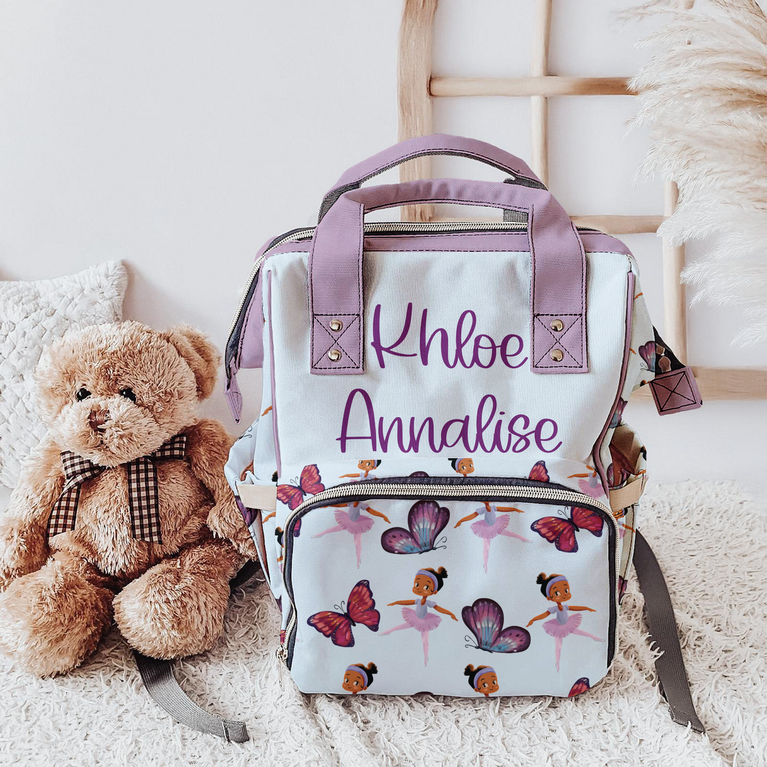Ballerina & Butterflies Diaper Bag (A071)
