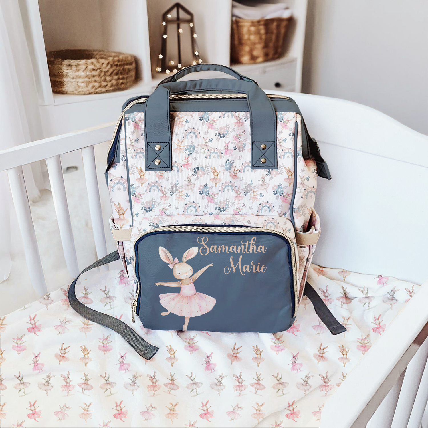 Bunny Ballerina Diaper Bag (A046)