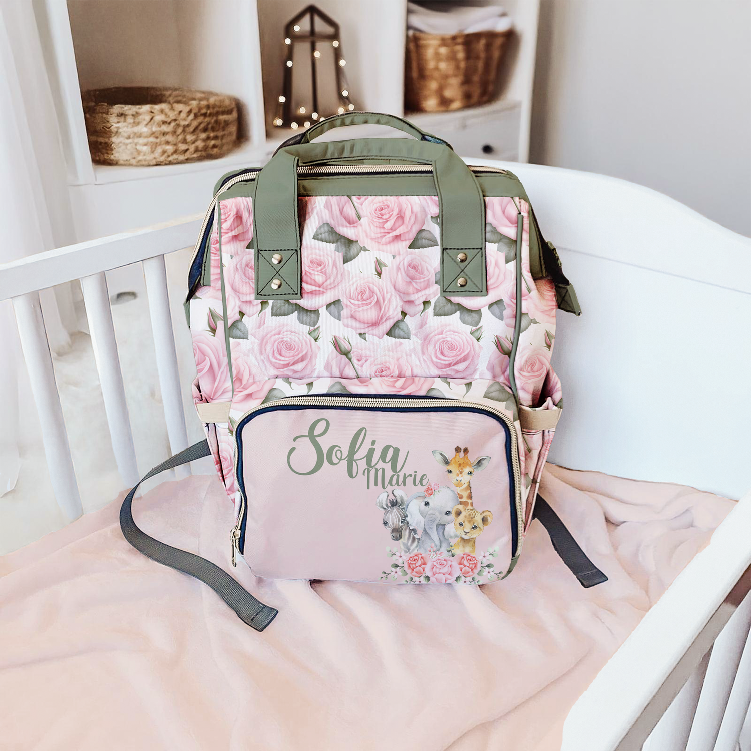 Floral Safari Diaper Bag (A082)