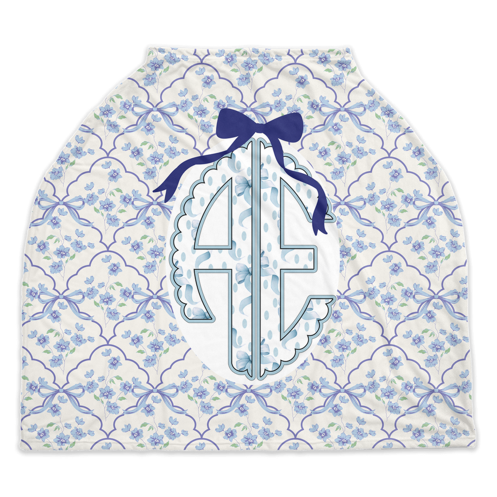 Abby Elaine's Blossoming Bows Monogram Car Seat Cover (A122)