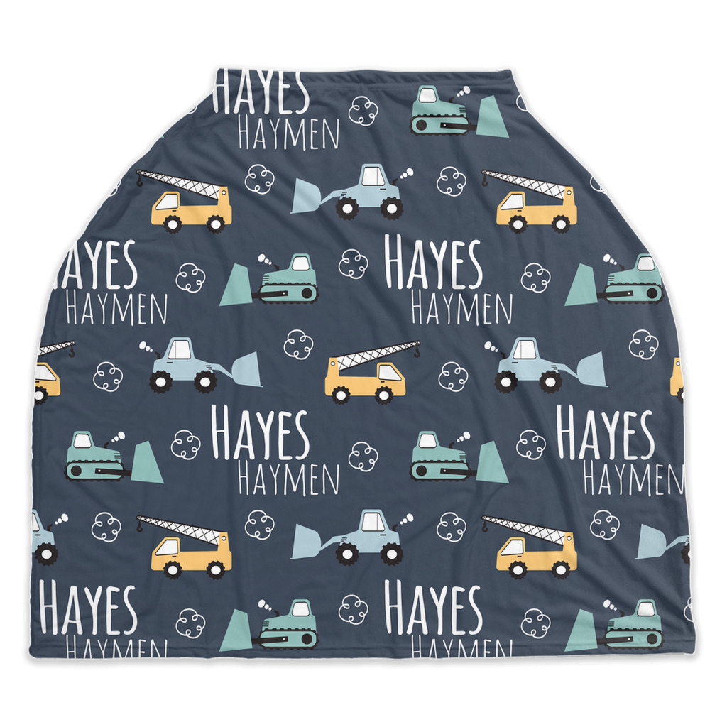 Little Man Construction Car Seat Cover (A251)