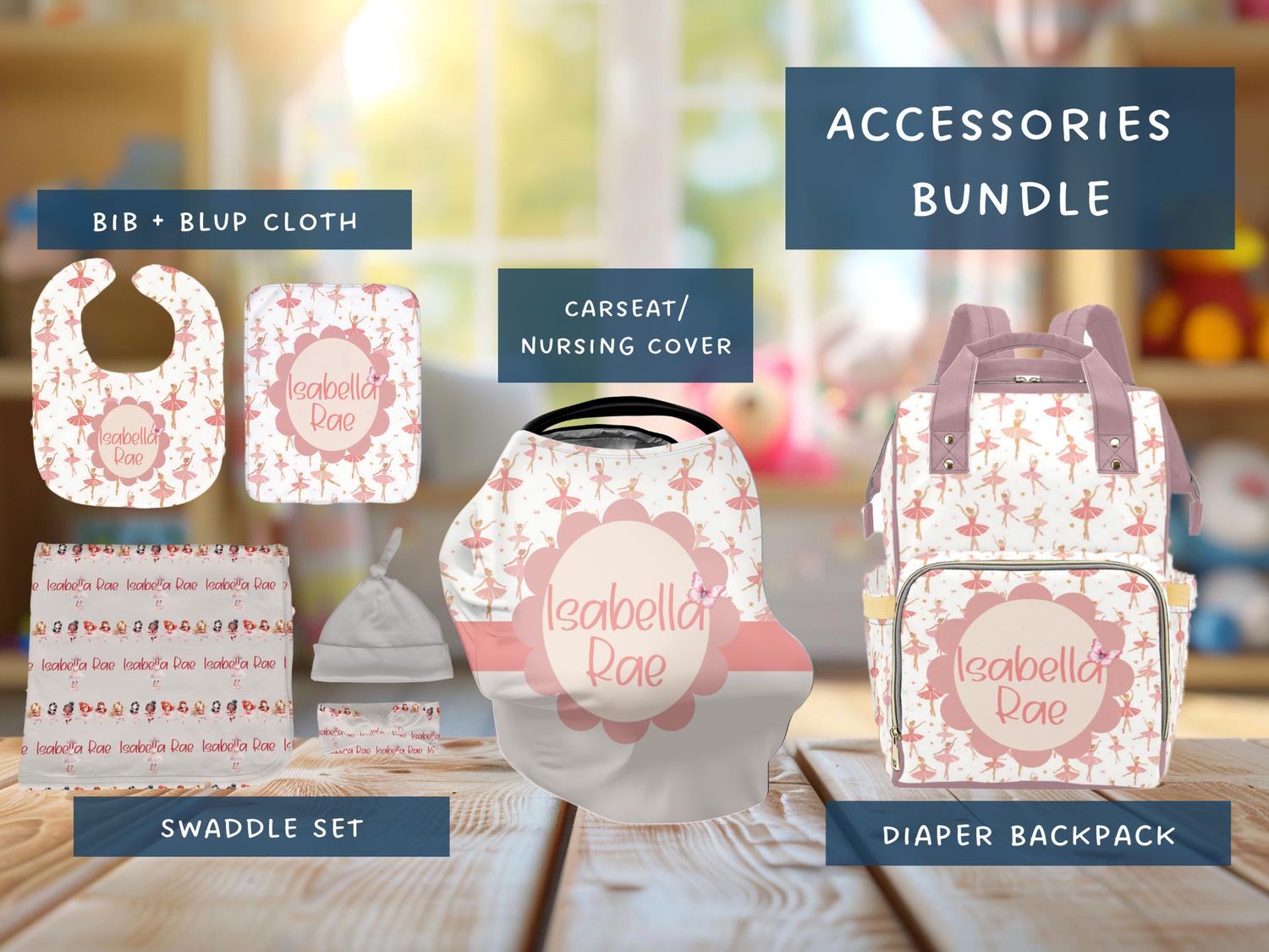 Pink Palooza Ballerina Accessories Set (Bun006)