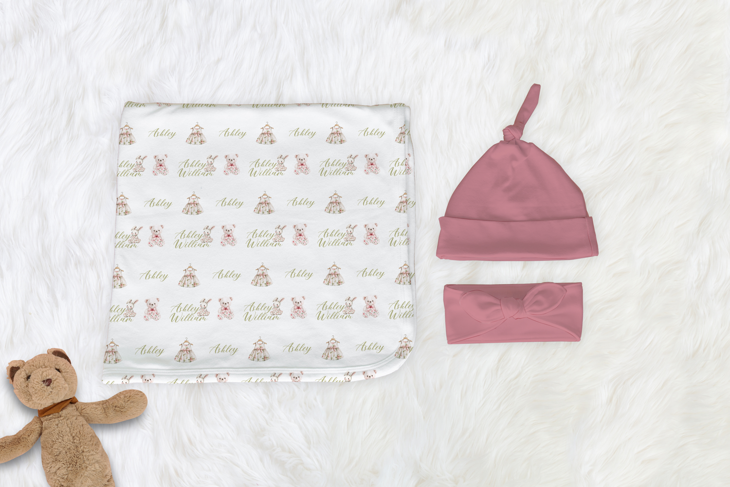 Heirloom Cuddles Swaddle Set (Pink) (B123)