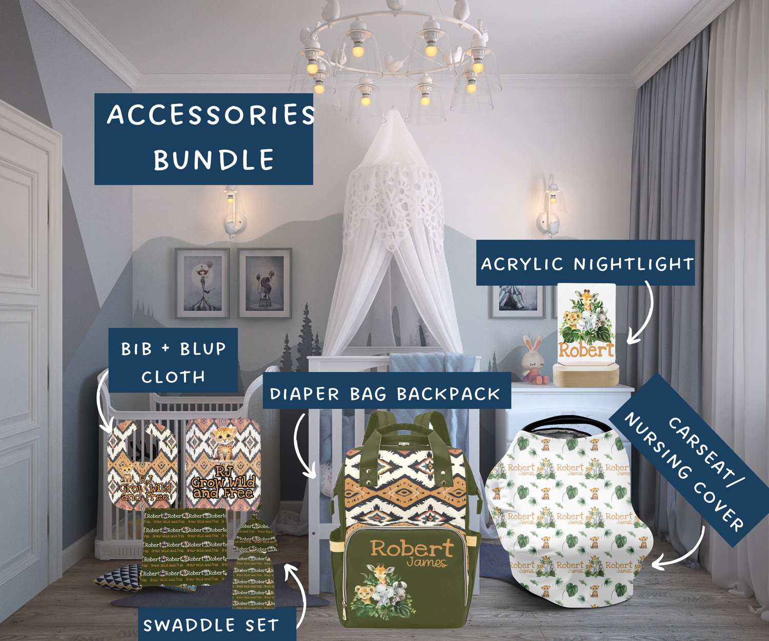 Tribal Safari Accessories Set (Bun039)