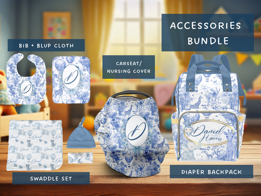 Toile De Jouy Safari Accessories Set (Bun063)