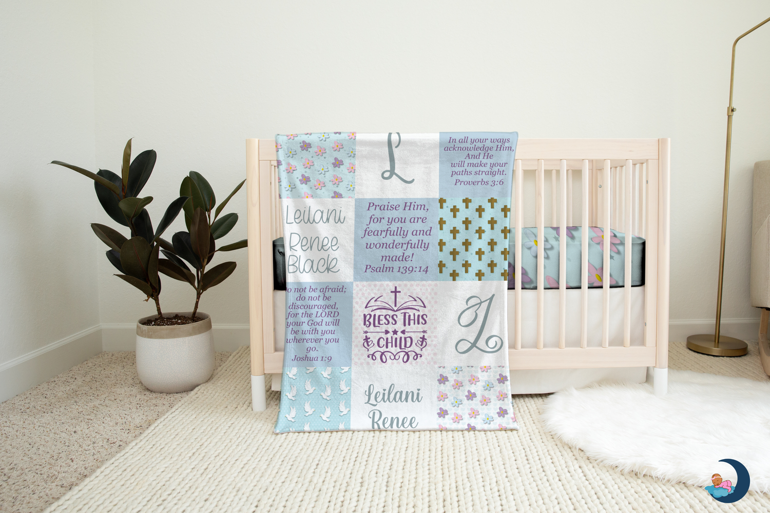Christian Affirmations Blanket (B093) (Blue)