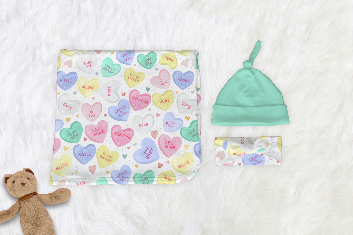 Candy Heart Swaddle Set (B266)