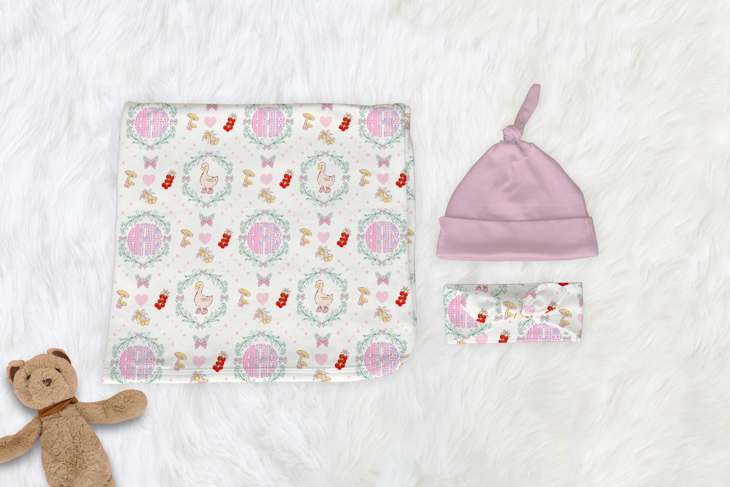 Silly Goose: Sweet Cherry Field Swaddle Set (B172)