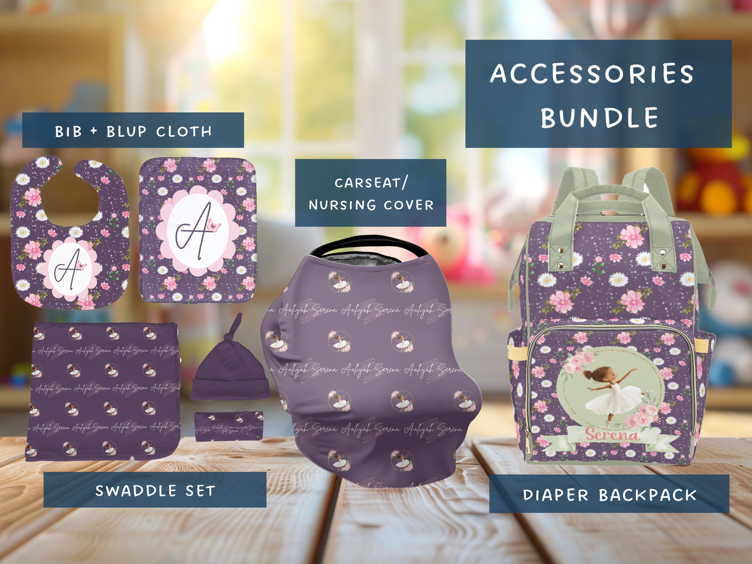 Twirling with Flowers Accessories Set (Bun008)