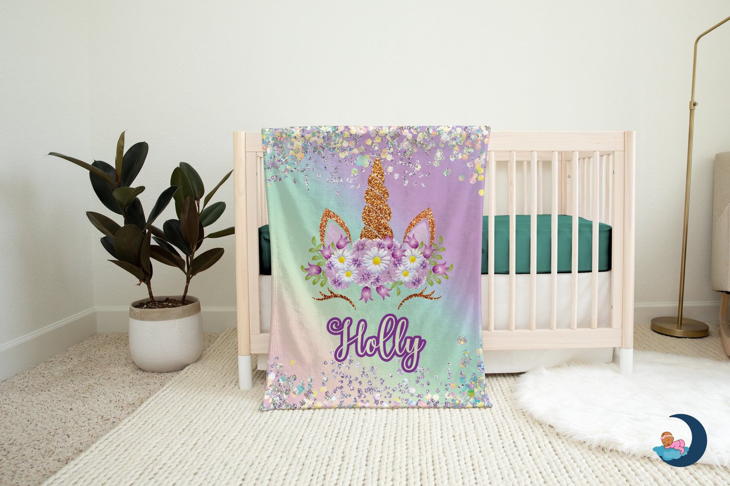 "Diamond Studded" Unicorn Blanket (B017)