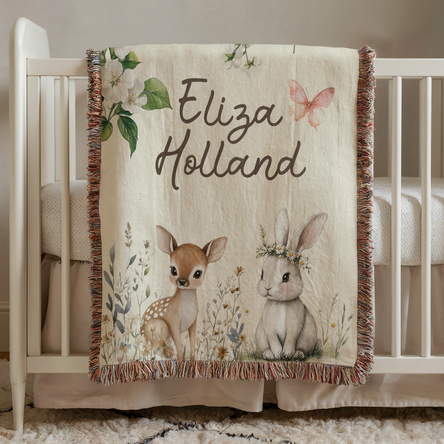 Cottagecore Garden Woven Blanket (B193)