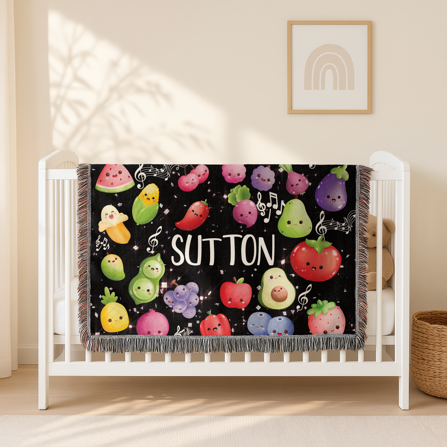 Kawaii Fruits 'n Veggies Party Blanket (B194)