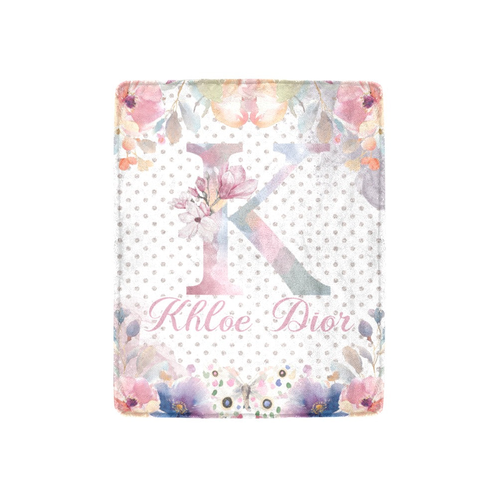 Pastel Garden Monogram Blanket (B238)