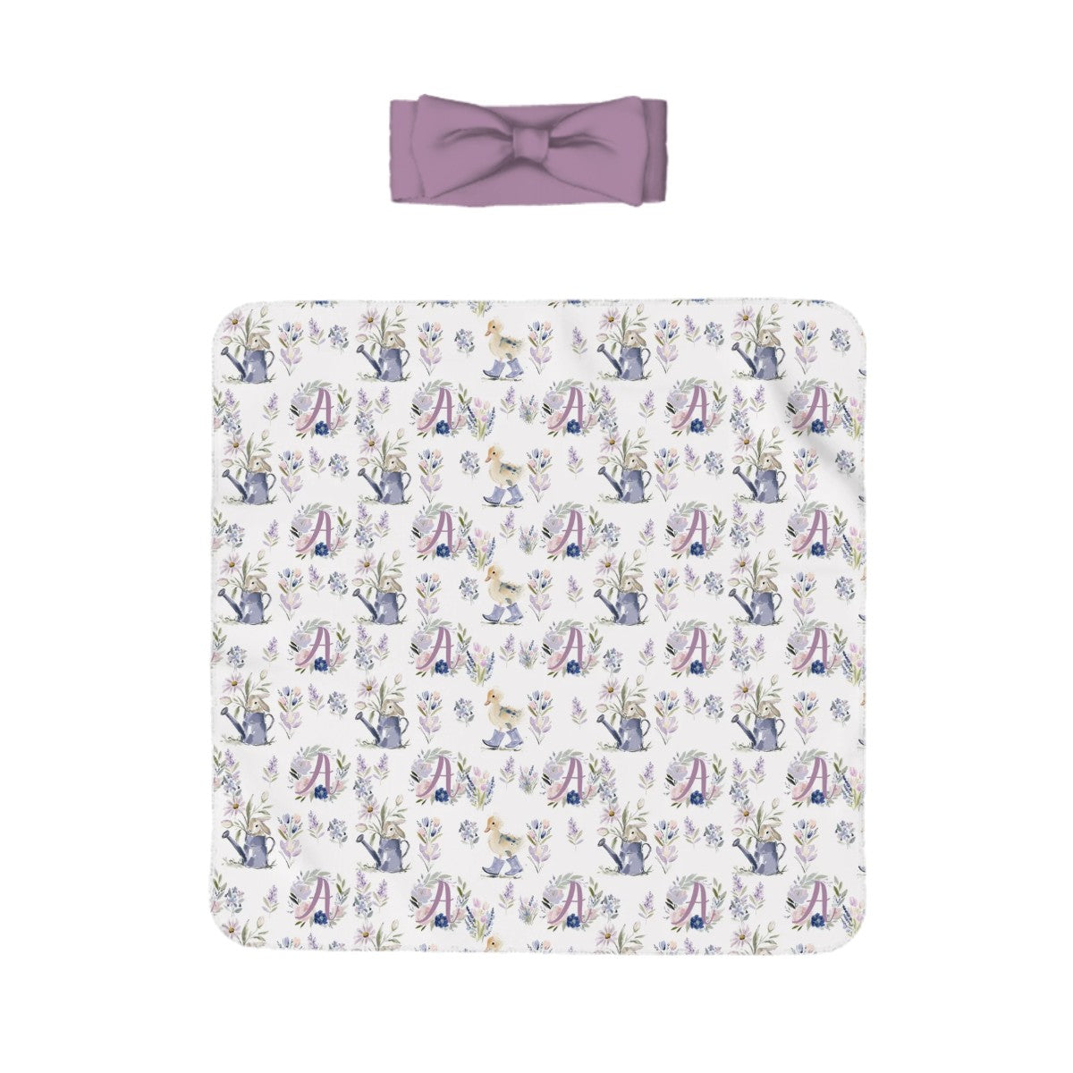 Storybook Bunny Patch Swaddle Set (Purple) (B293)