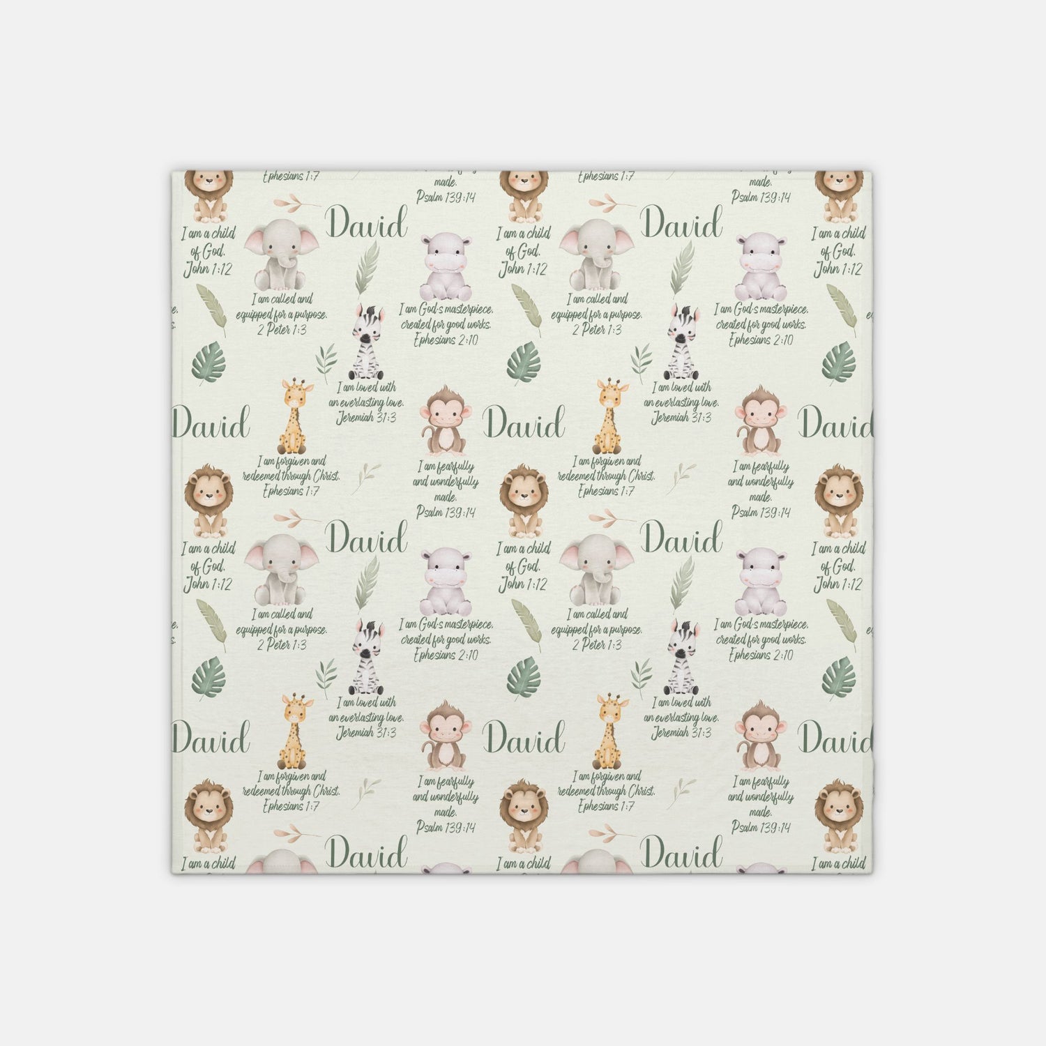 Safari Bible Affirmations Swaddle Set (B102)