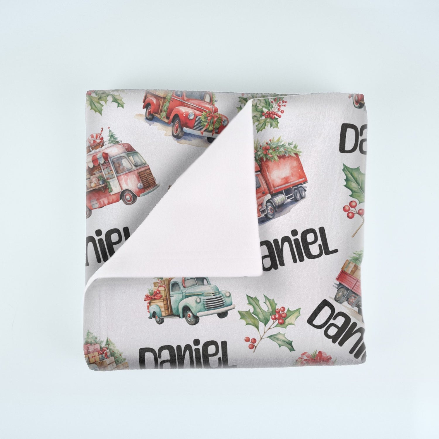 Christmas Trucks Pattern Blanket (B052)