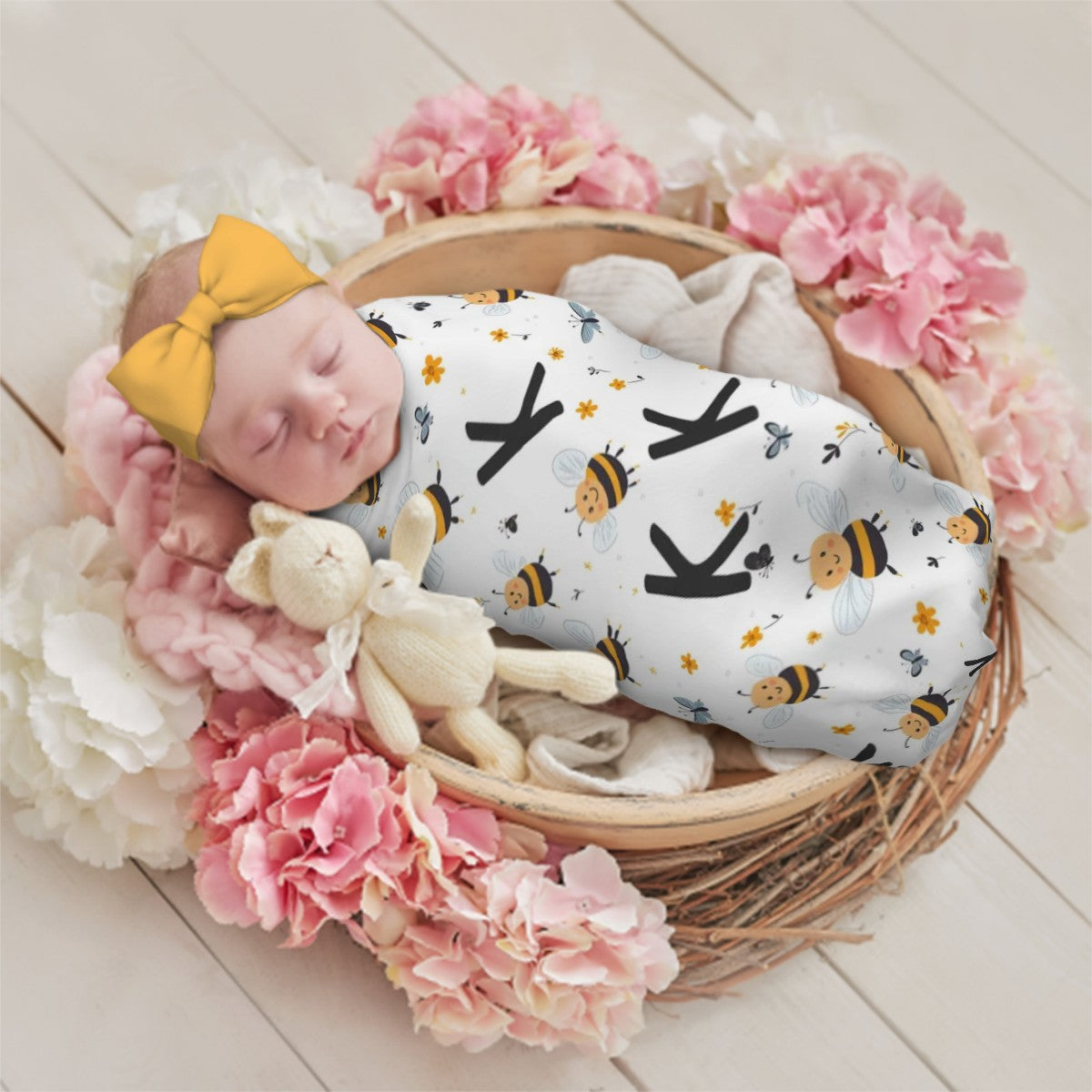 Sweet Honey Bee Baby Swaddle Set (B287)